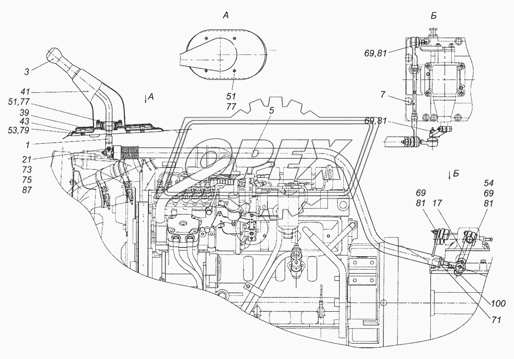 4308-1703005 Привод управления механизмом переключения передач